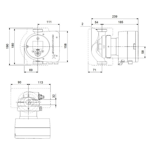Circulateur De Chauffage Grundfos Magna3 32-80 180 Mm - Neuf (voir Photos)